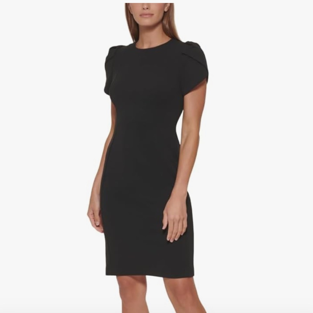 NWT Calvin Klein Women's Tulip Short Sleeve Scuba Crepe Mini Dress size 4